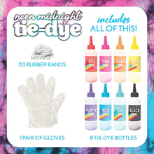 Load image into Gallery viewer, Just My Style: Neon Midnight Tie Dye DIY Kit 8 Bottles