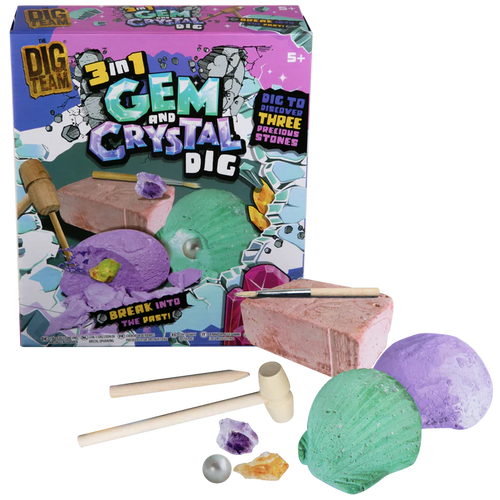 3 in 1 Gem and Crystal Dig Set