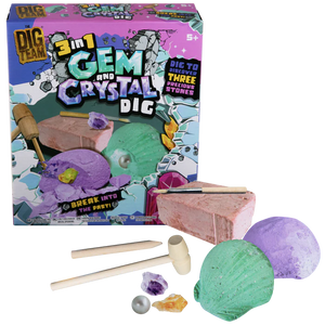 3 in 1 Gem and Crystal Dig Set