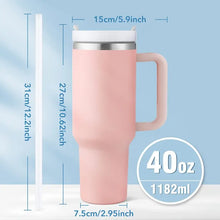 Load image into Gallery viewer, 40oz (1.182L) Stainless Steel Double Wall Tumbler with Straw - Pink