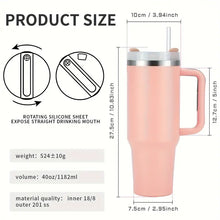 Load image into Gallery viewer, 40oz (1.182L) Stainless Steel Double Wall Tumbler with Straw - Pink