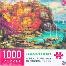 Load image into Gallery viewer, Arrow Puzzles - Landscape Series - A Beautiful Day in Cinque Terre by Chuck Pinson