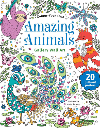Colour-Your-Own Amazing Animals Gallery Wall Art Colouring Book