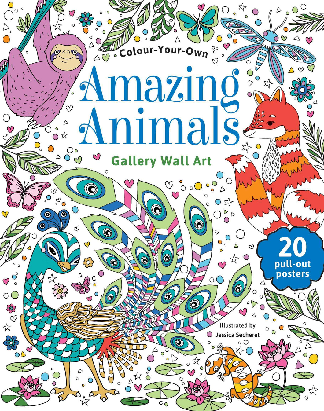 Colour-Your-Own Amazing Animals Gallery Wall Art Colouring Book