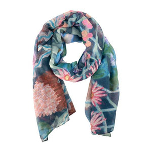 Amy Gibbs Fashion Scarf - Green Midnight Floral