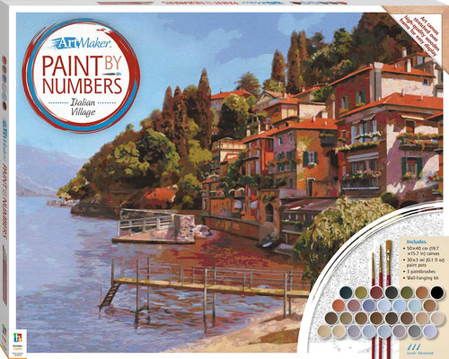 Hinkler: Paint by Numbers Canvas: Italian Village 50cm x 40cm