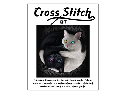 Cross Stitch Kit 30cm x 30cm - Black & White Cats