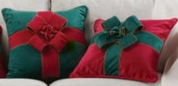 Load image into Gallery viewer, Christmas Bow Cushions - Red or Green