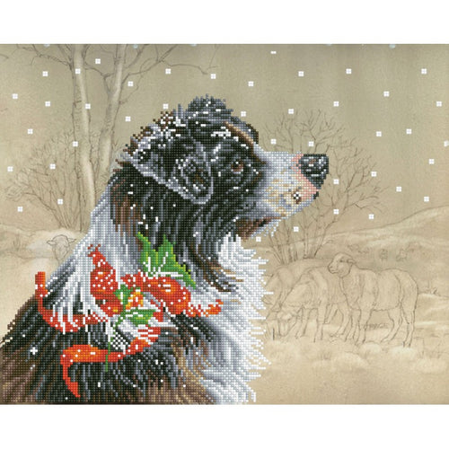 DIAMOND DOTZ: Christmas Collie Diamond Painting Artwork Kit