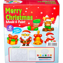 Load image into Gallery viewer, Merry Christmas Mould &amp; Paint 6 Pce Magnet Kit