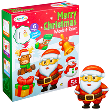 Load image into Gallery viewer, Merry Christmas Mould &amp; Paint 6 Pce Magnet Kit