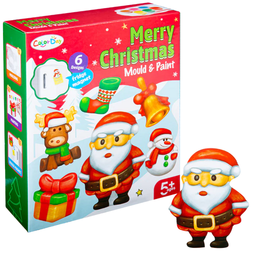 Merry Christmas Mould & Paint 6 Pce Magnet Kit