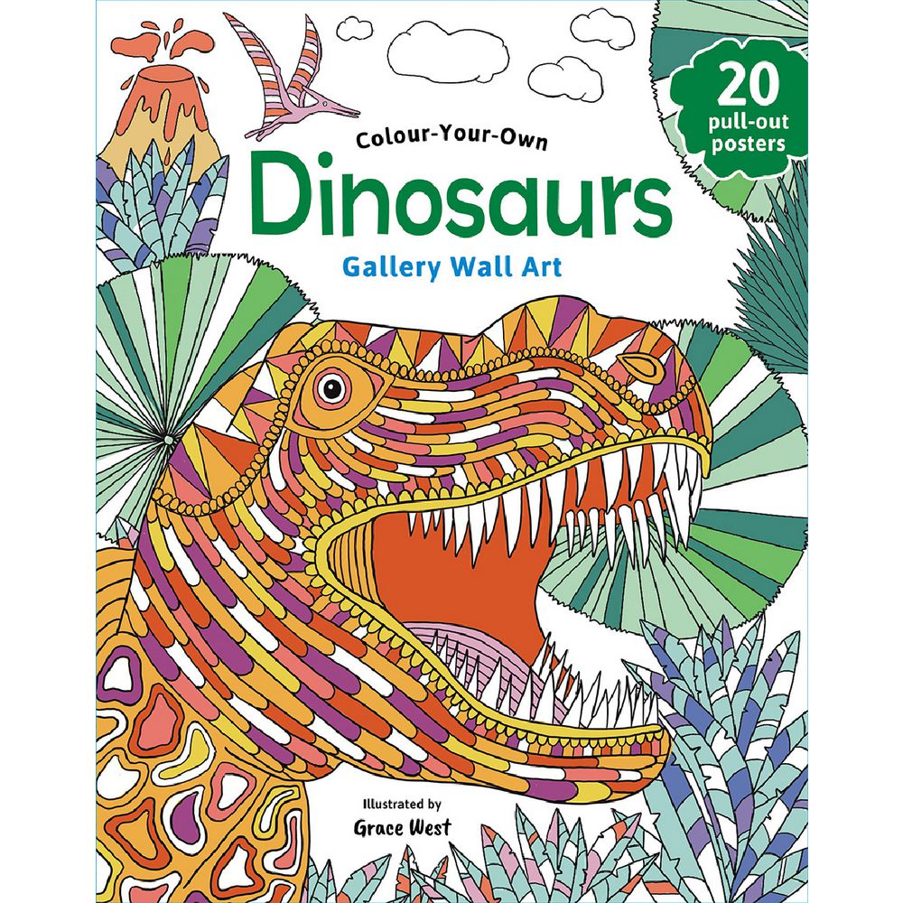 Colour-Your-Own Dinosaurs Gallery Wall Art Book