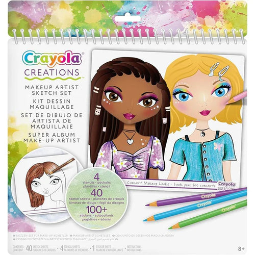 Crayola Creations Makeup Artist Sketch Set - 4 Stencils & 40 Sheets