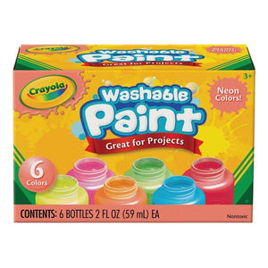 Crayola Washable Paint 6 Pack - Neon Colours!