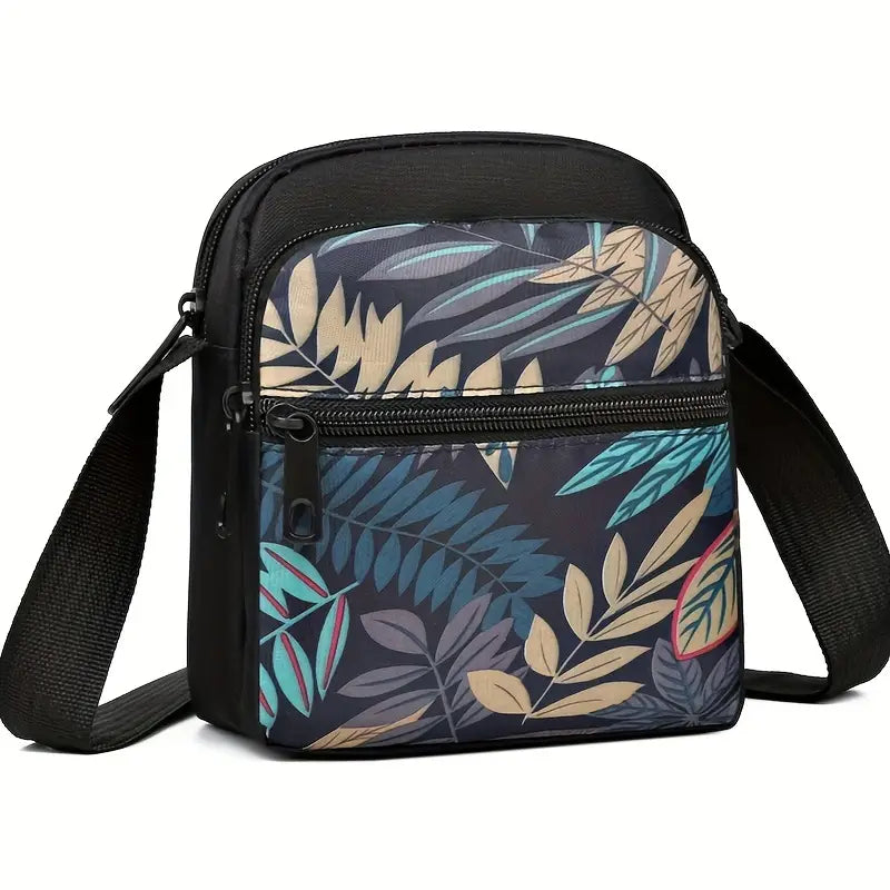 Crossbody Bag - Blue Leaves