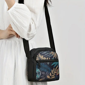 Crossbody Bag - Blue Leaves