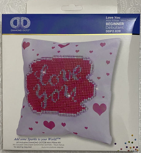 DIAMOND DOTZ: Love You Mini Pillow (18cm x 18cm)