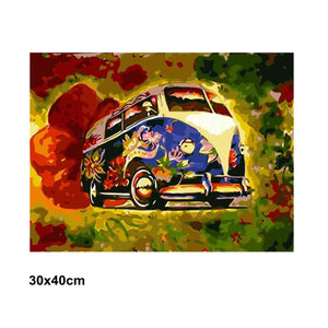 Diamond Picture Art Kit (30cm x 40cm) - Hippie Bus