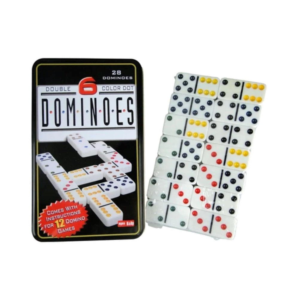 Dominoes D6 Colour - Game in Tin