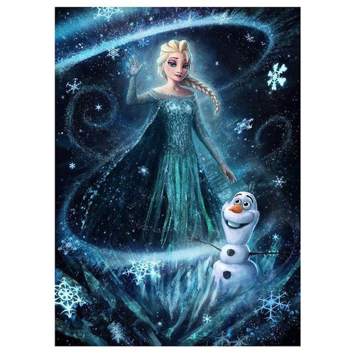 5D Full Drill Diamond Art Kit (30cm x 40cm) - Frozen Elsa & Olaf