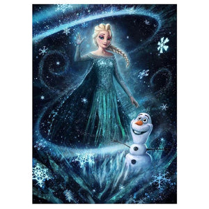 5D Full Drill Diamond Art Kit (30cm x 40cm) - Frozen Elsa & Olaf