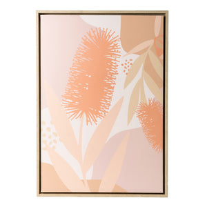 SPLOSH Fleur Bottlebrush Framed Canvas 44cm x 64cm