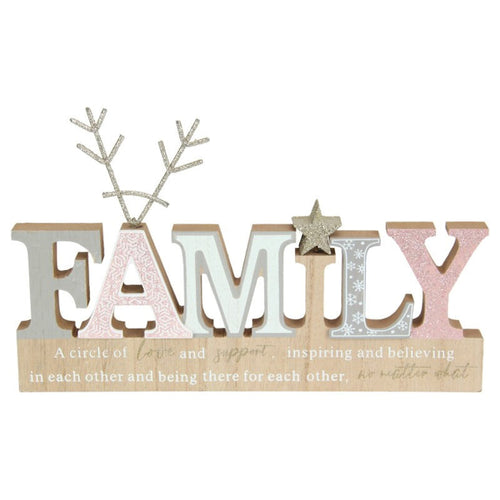 30cm Christmas Family Plaque MDF