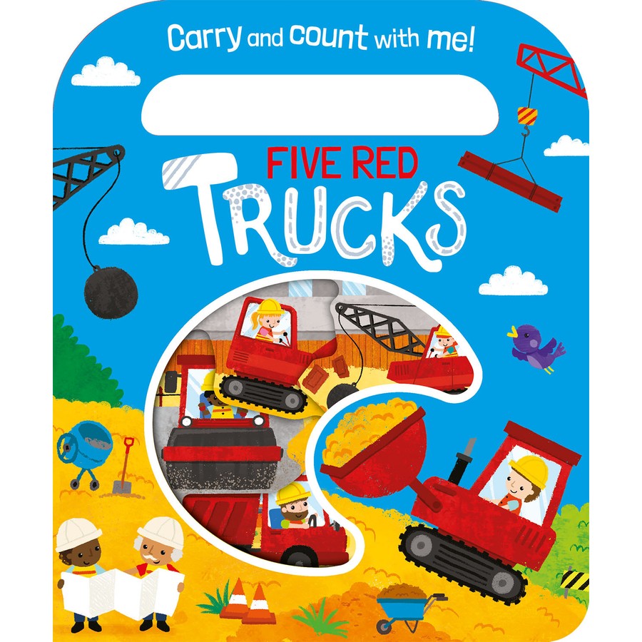 Five Red Trucks Board Book: Carry & Count with Me! by Katie Button