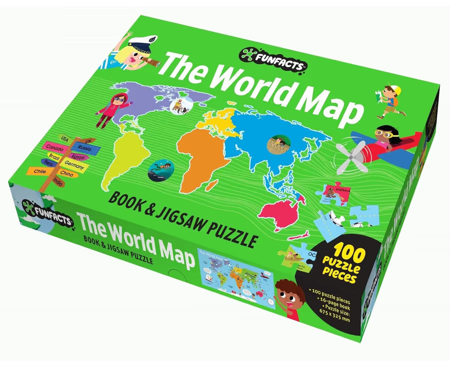 Funfacts: The World Map Book & Jigsaw Puzzle