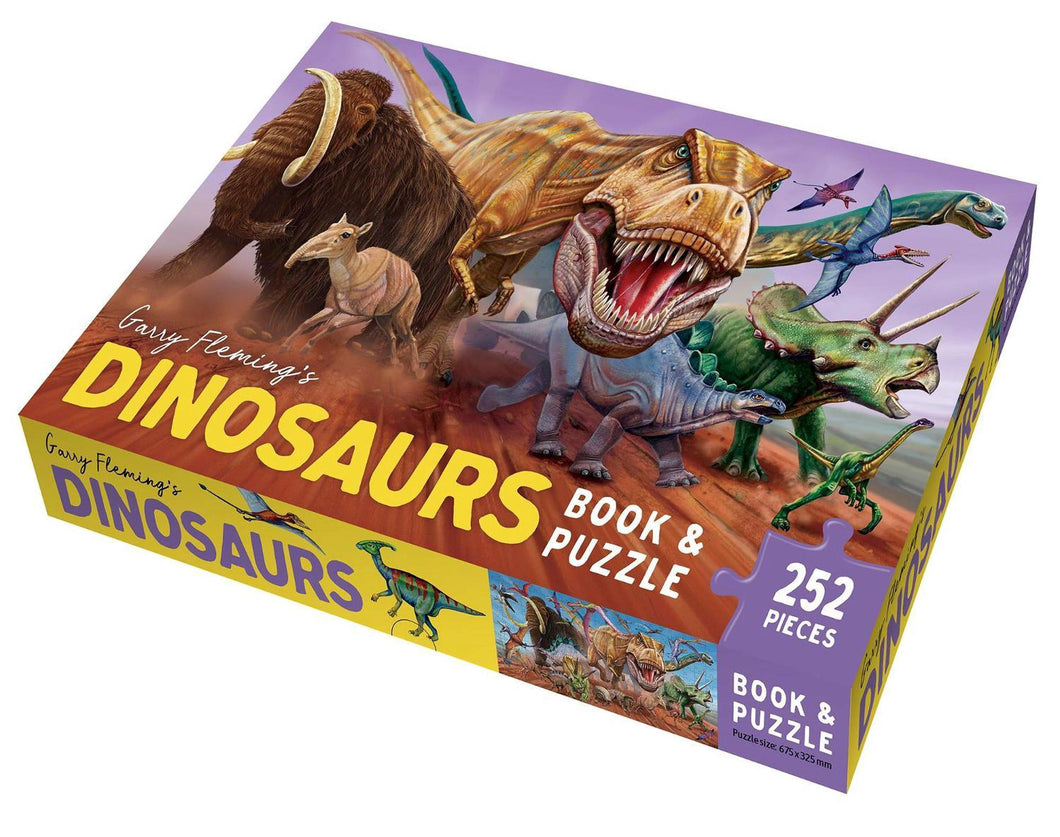 Garry Fleming's 252 Piece Dinosaurs Book & Puzzle