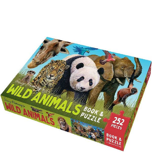 Garry Fleming's 252 Piece Wild Animals Book & Puzzle