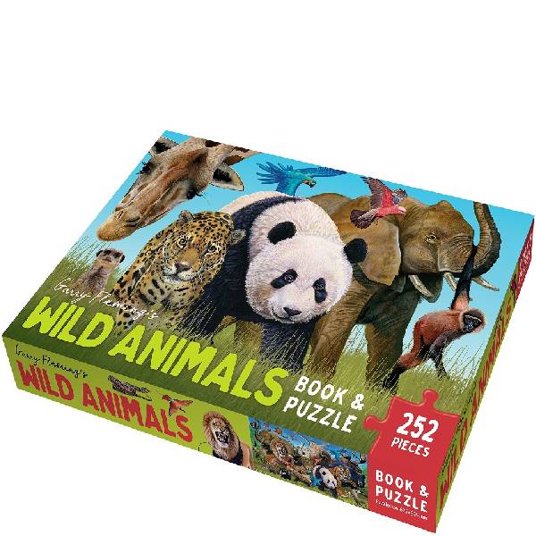 Garry Fleming's 252 Piece Wild Animals Book & Puzzle