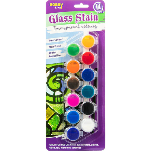 Glass Stain Transparent Colours 12 Pots