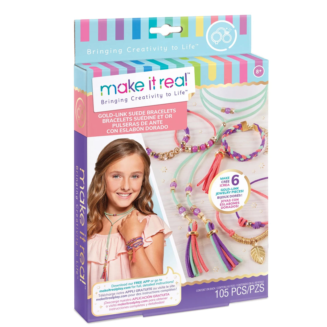 Make it real: Gold-Link Suede Bracelets Kit