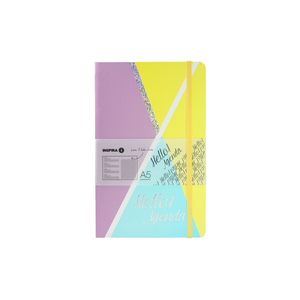 Inspira "Hello! Agenda A5 Hardcover Notebook - Purple