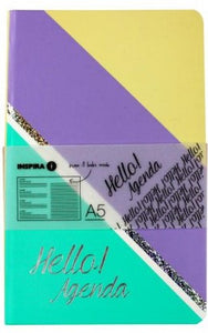 Inspira "Hello! Agenda A5 Hardcover Notebook - Teal