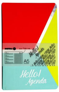 Inspira "Hello! Agenda A5 Hardcover Notebook - Orange