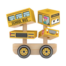 Load image into Gallery viewer, JAdore Wooden Stacking Truck - School Bus