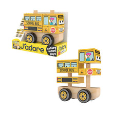 Load image into Gallery viewer, JAdore Wooden Stacking Truck - School Bus