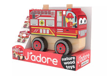 Load image into Gallery viewer, JAdore Wooden Stacking Truck - Fire Engine