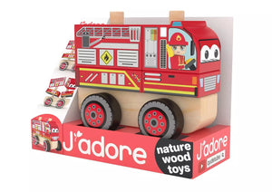 JAdore Wooden Stacking Truck - Fire Engine