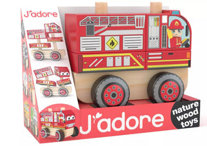 JAdore Wooden Stacking Truck - Fire Engine