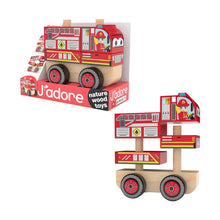 Load image into Gallery viewer, JAdore Wooden Stacking Truck - Fire Engine