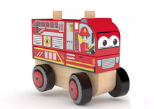 Load image into Gallery viewer, JAdore Wooden Stacking Truck - Fire Engine