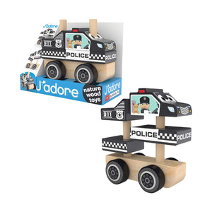 JAdore Wooden Stacking Truck - Police Car