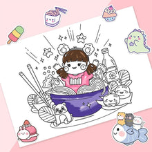 Load image into Gallery viewer, Kaleidoscope Kawaii Wonderland Colouring Set with Lap Desk