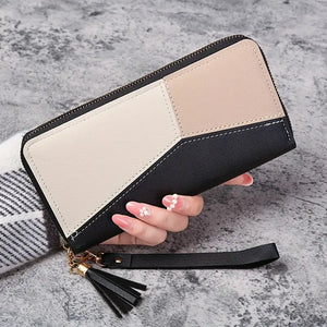 Ladies Wallet Purse - Abstract - Black & Beige