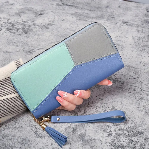 Ladies Wallet Purse - Abstract - Blue/Green/Grey