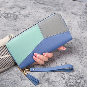 Ladies Wallet Purse - Abstract - Blue/Green/Grey